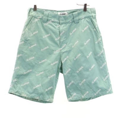 XLARGE エクストララージ 総ロゴ刺繍 ショートパンツ W30 ミント