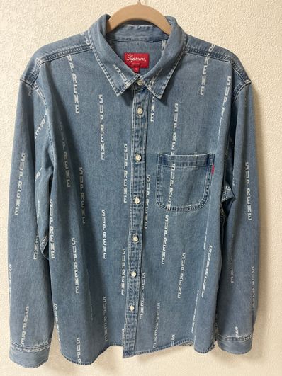 Logo Stripe Jacquard Denim Shirt