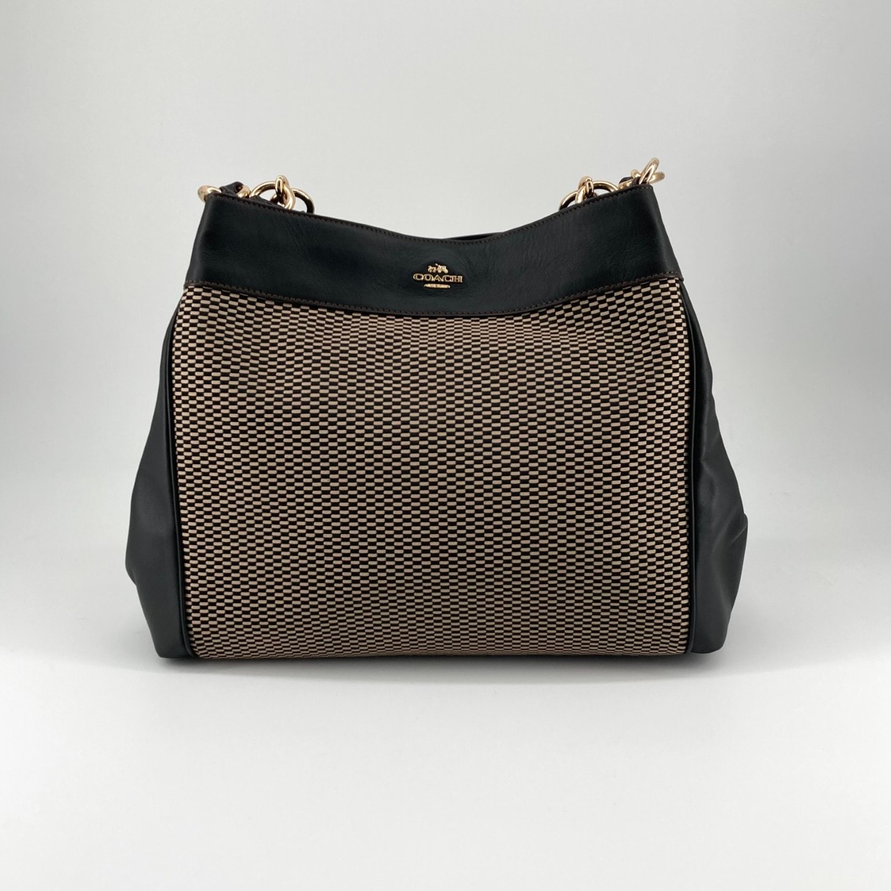 COACH(コーチ) レクシー ジャガードキャンバス F57540 トートバッグ ブラック×ミルク