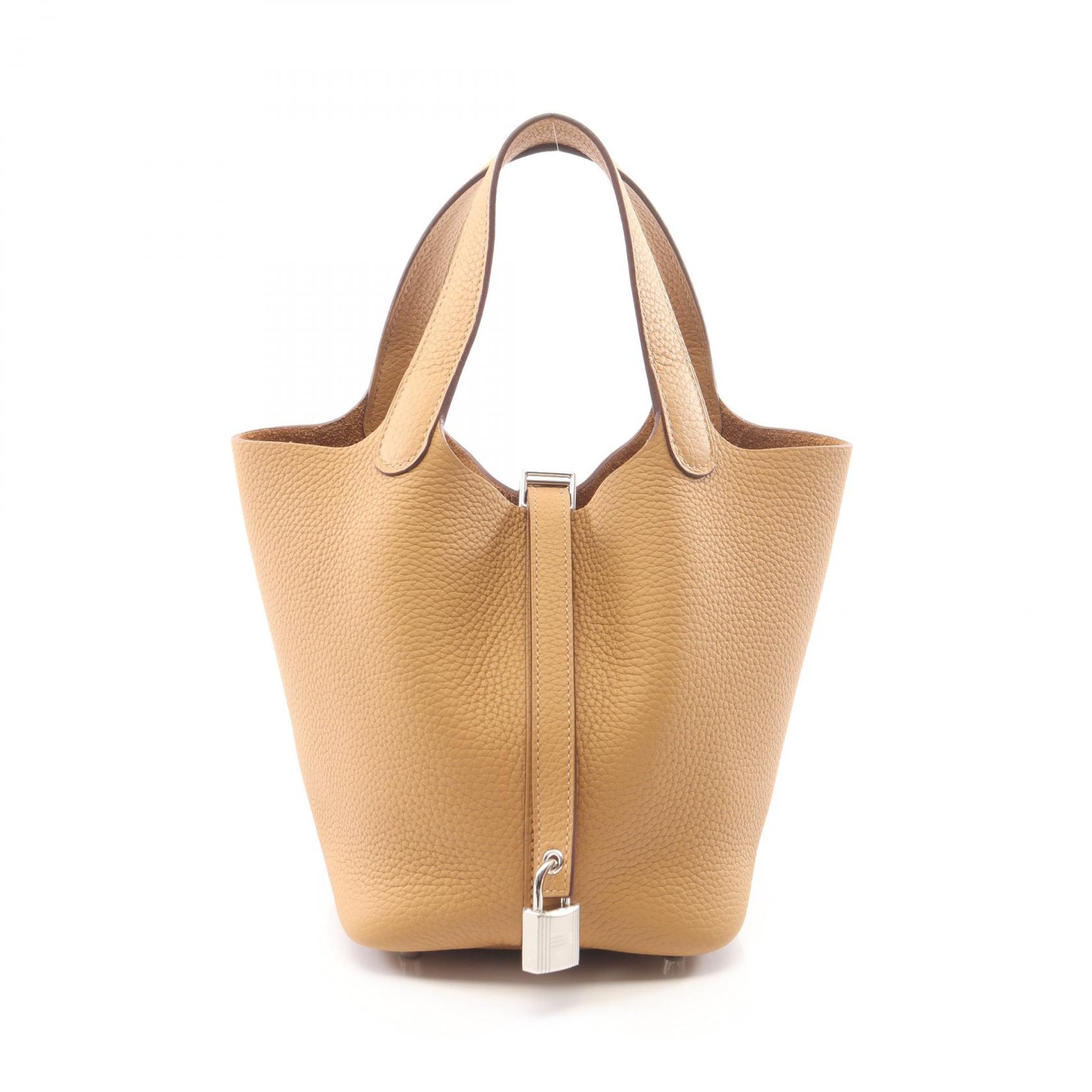 エルメス HERMES ピコタンロックPM ビスキュイ ハンドバッグ バッグ レザー トリヨンクレマンス ビスキュイ レディース ベージュ系 【中古】