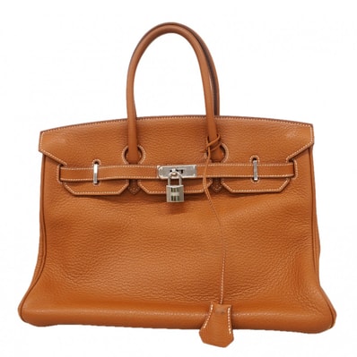 【6ec3085】エルメス ハンドバッグ バーキン35 トリヨンクレマンス ゴールド シルバー金具 □M刻印【中古】レディース
