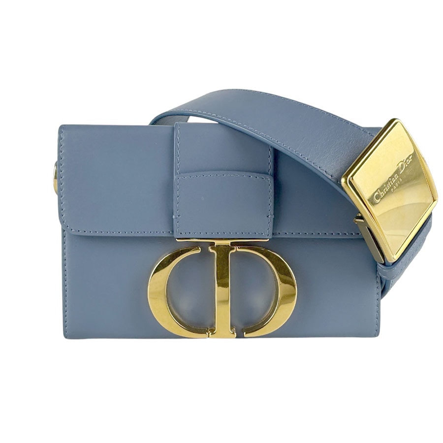 クリスチャンディオール Christian Dior ショルダーバッグ 30モンテーニュ レザー ブルー レディース【中古】 z10039