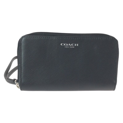 美品 COACH コーチ ブラック 黒 シルバー金具 レザー コインケース 小銭入れ 600511 【中古】