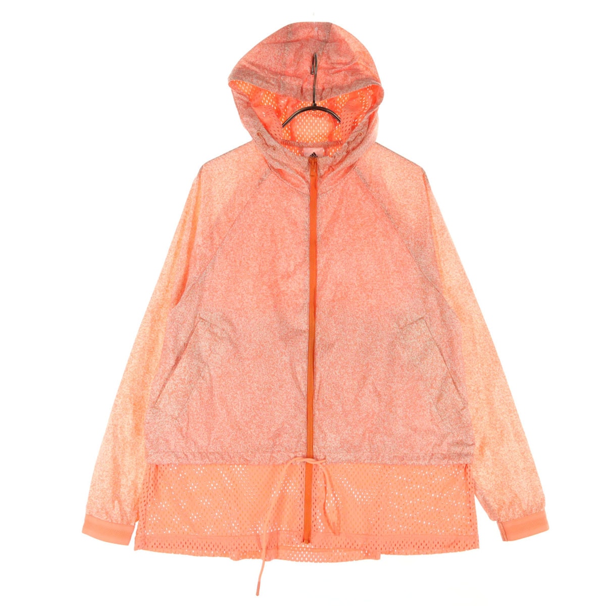 adidas アディダス ワンポイントロゴ 長袖 フーディジャケット M オレンジ