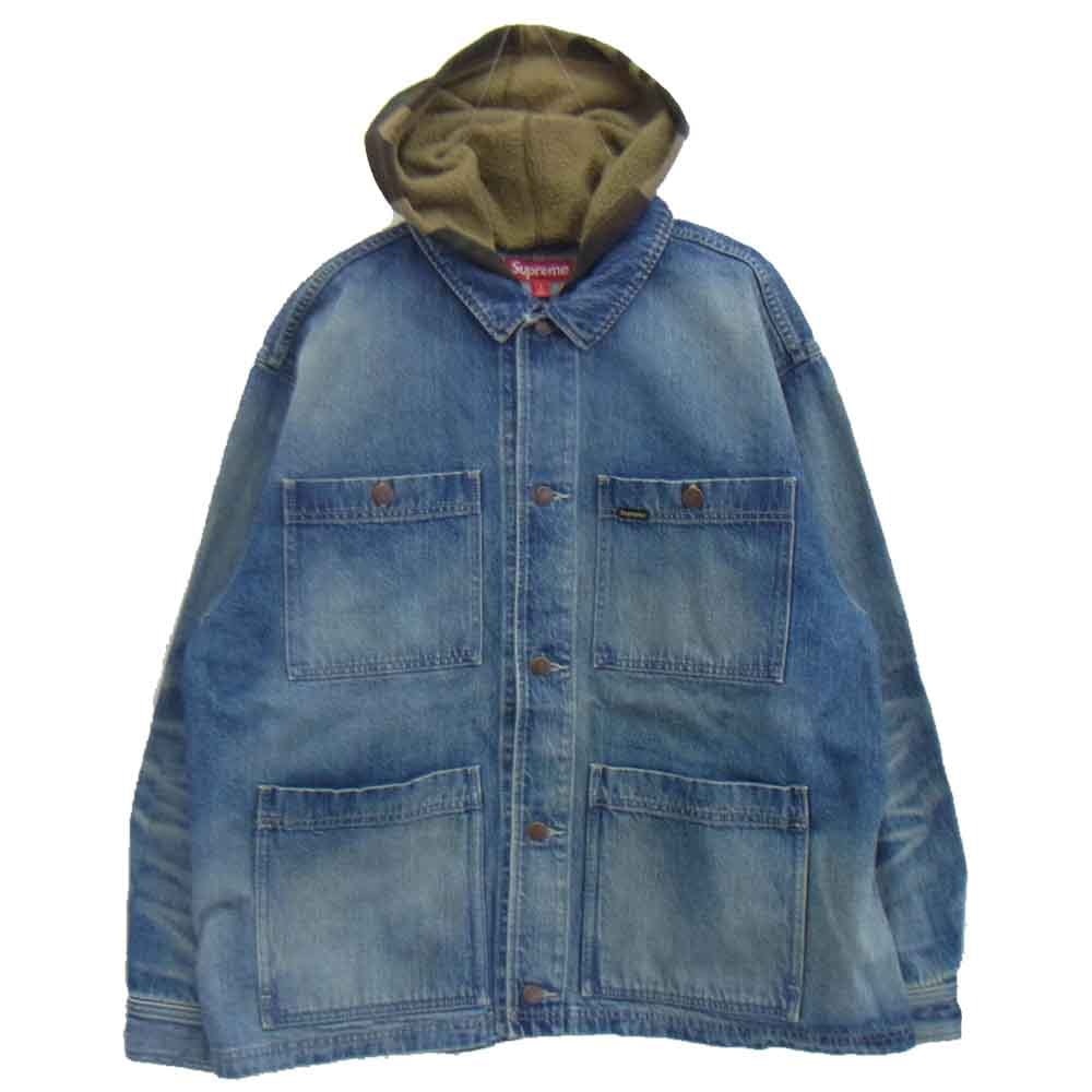 Supreme Worn Hooded Chore Coat "Denim"
