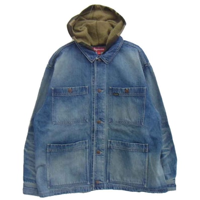 Supreme Worn Hooded Chore Coat "Denim"