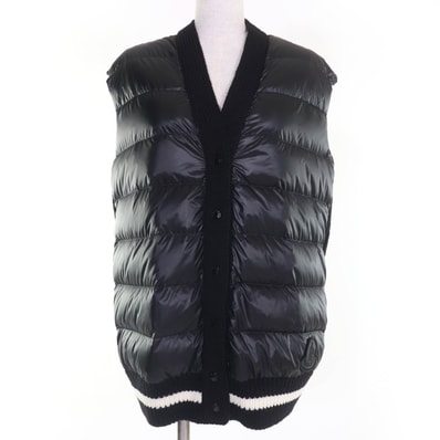 未使用品 モンクレール
ダウンベスト GILET TRICOT ブラック レディース XS