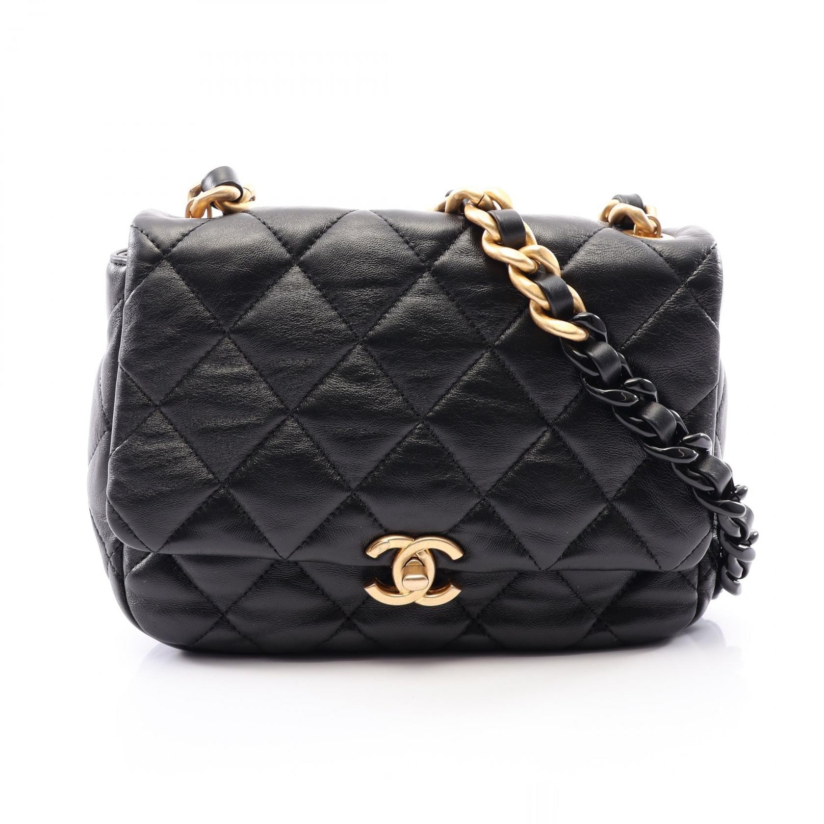 シャネル CHANEL マトラッセ コンビ金具 ショルダーバッグ バッグ レザー レディース ブラック系 【中古】