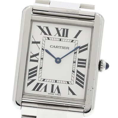 カルティエ タンクソロ LM W5200014 クォーツ メンズ 【中古】