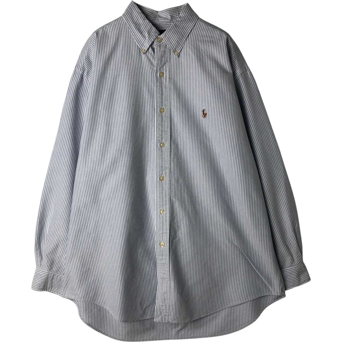 古着 ラルフローレン Ralph Lauren YARMOUTH 長袖 ボタンダウンストライプシャツ メンズL相当/eaa628601