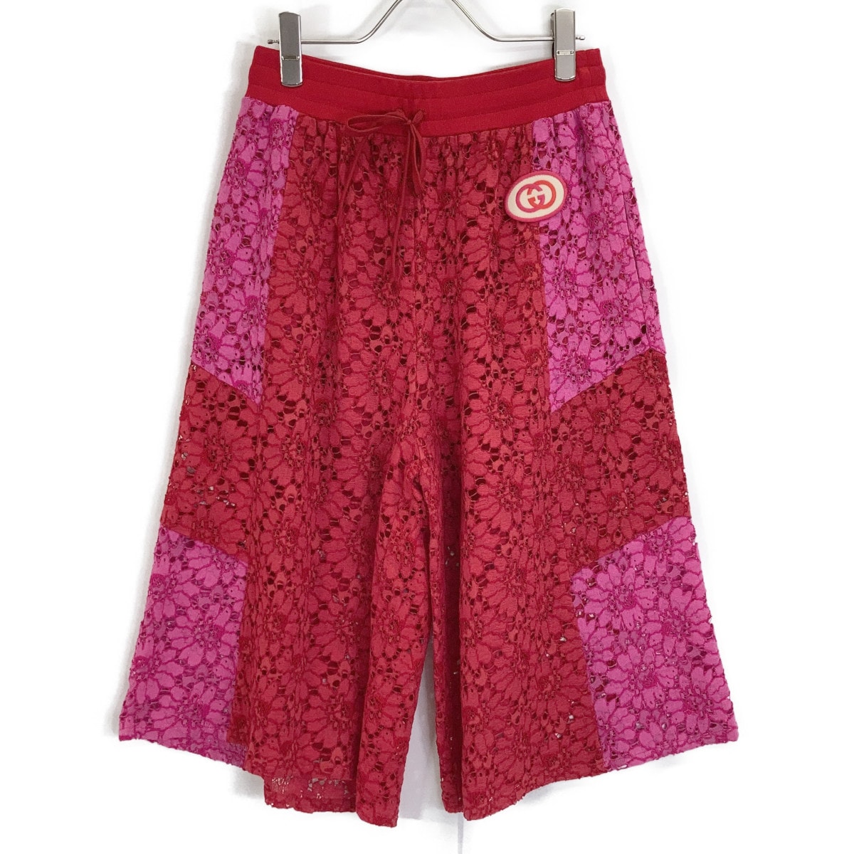 グッチ 580335 XJA74 レッド フローラル レース ショーツ S