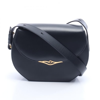 カルティエ CARTIER サファイアライン ショルダーバッグ バッグ レザー レディース ブラック系 【中古】