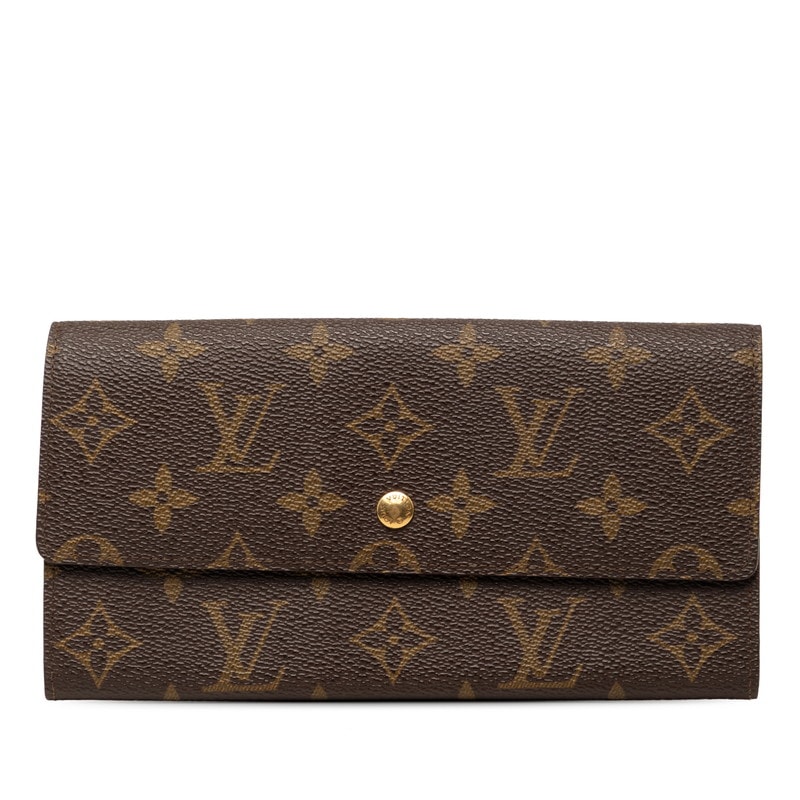 ルイ ヴィトン モノグラム ポシェット ポルト モネ クレディ 長財布 M61723 ブラウン PVC レディース LOUIS VUITTON 【中古】
