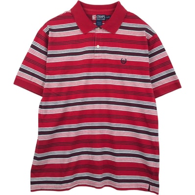 古着 ラルフローレン Ralph Lauren CHAPS チャップス マルチボーダー 半袖 ボーダー ポロシャツ メンズXL相当/eaa657549