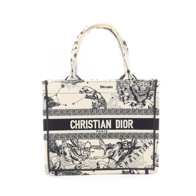 ディオール Dior BOOK TOTE ブックトート スモール ゾディアック トートバッグ バッグ キャンバス レディース アイボリー系 / ブラック系 【中古】