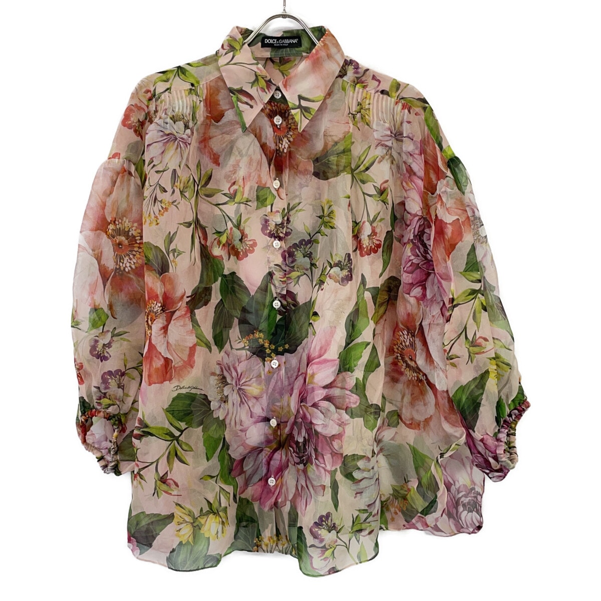 ドルチェアンドガッバーナ F5M01T IS1AD フローラルプリントシルクオーバーサイズシャツ 42