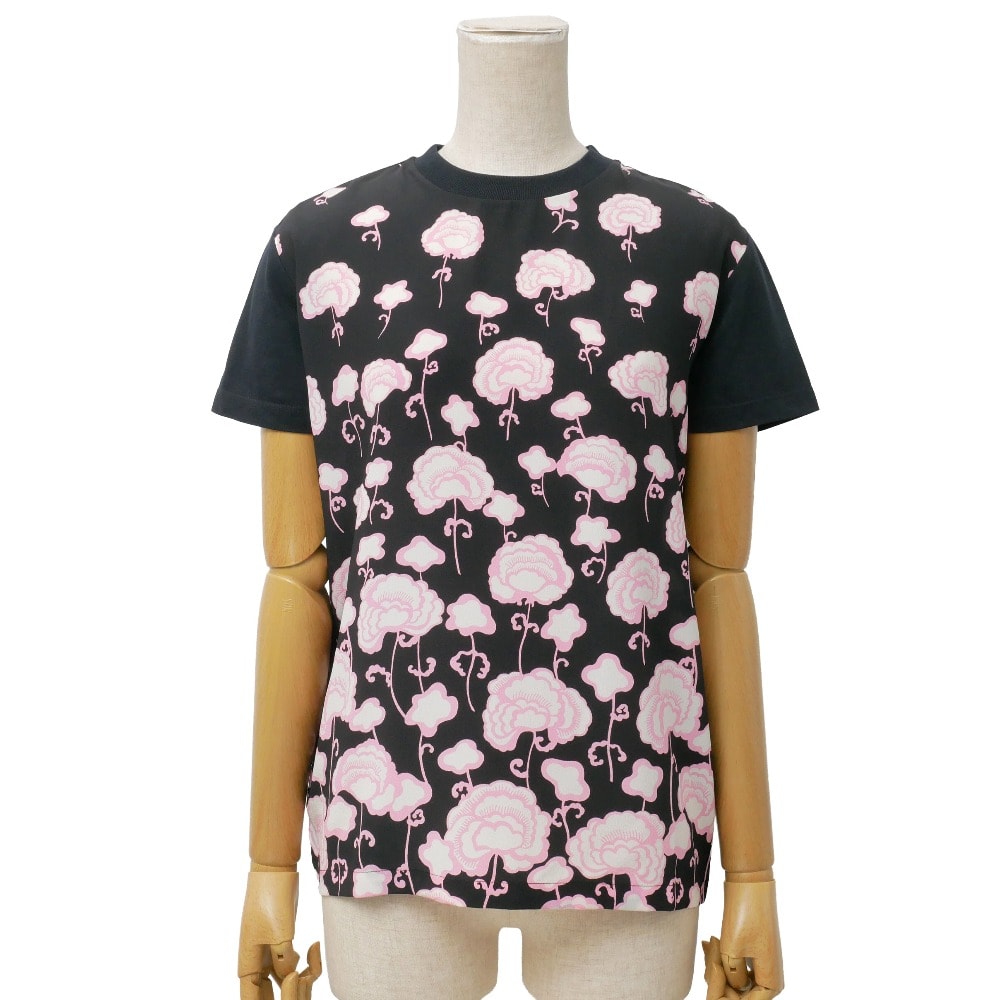 ■美品■PRADA プラダ 半袖Tシャツ サイズXS 異素材切替 イタリア製 ブランド古着【中古】20260529/RA9549