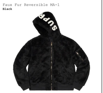 Supreme Faux Fur Reversible MA-1 "Black"