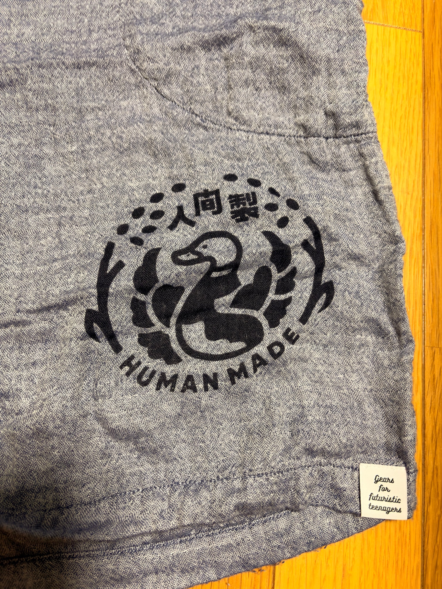 ＊HUMAN MADE シャンブレー ガーゼ ショーツ ショートパンツ XL B (目立った傷や汚れなし)】ヒューマン メイド シャンブレー ガーゼ