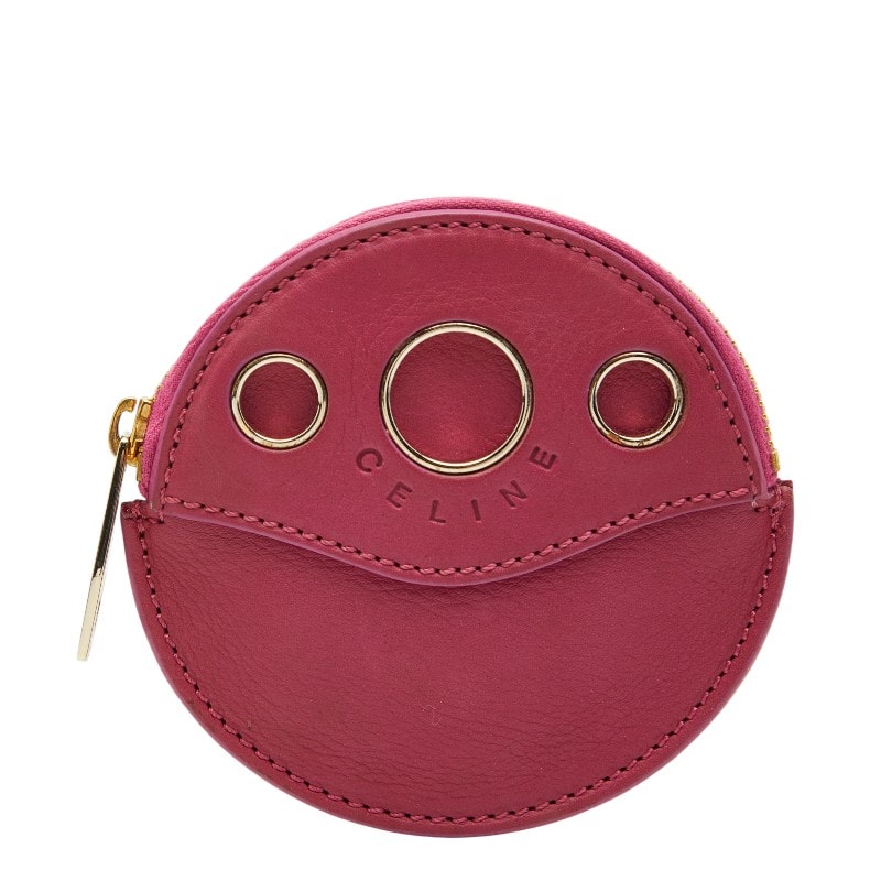 セリーヌ コインケース ピンク レザー レディース CELINE 【中古】