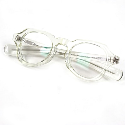 極美品 カネコガンキョウ メガネ ACETATE クリア メンズ 45□24-147 KAS-20