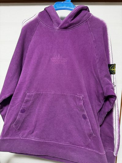 Supreme / Stone Island Stripe Hooded Sweatshirt "Purple"
