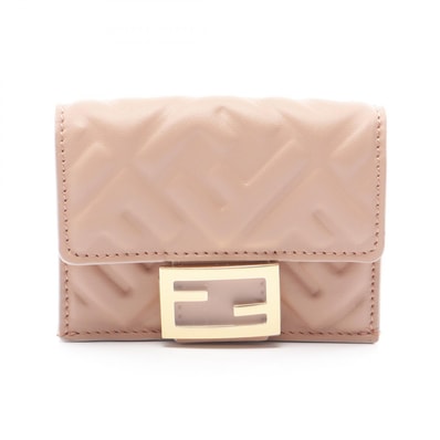 フェンディ FENDI マイクロ 三つ折り財布 財布 レザー レディース ピンク系 8M0395AAJDF1SK3 【中古】