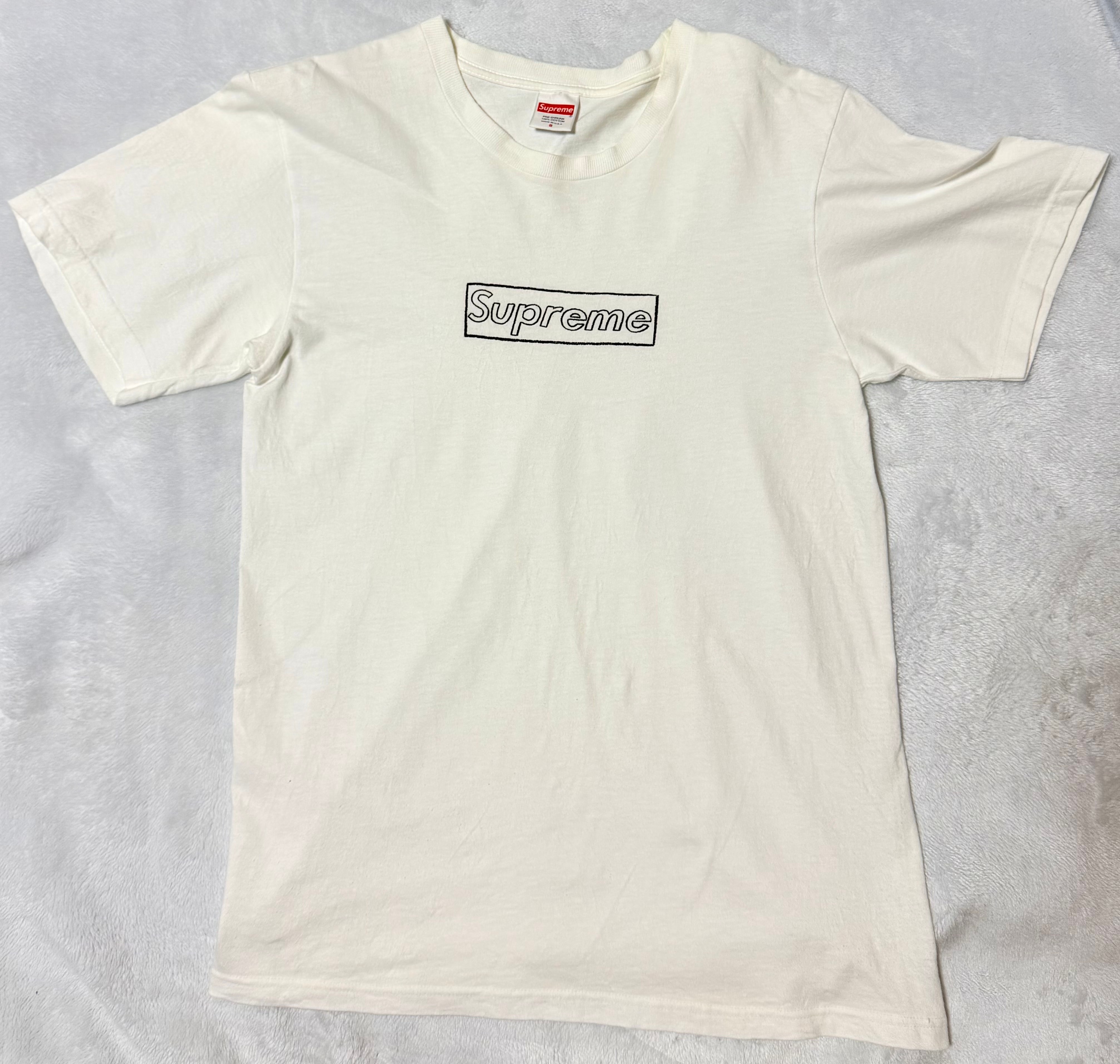 Supreme KAWS Chalk Logo Tee "White"