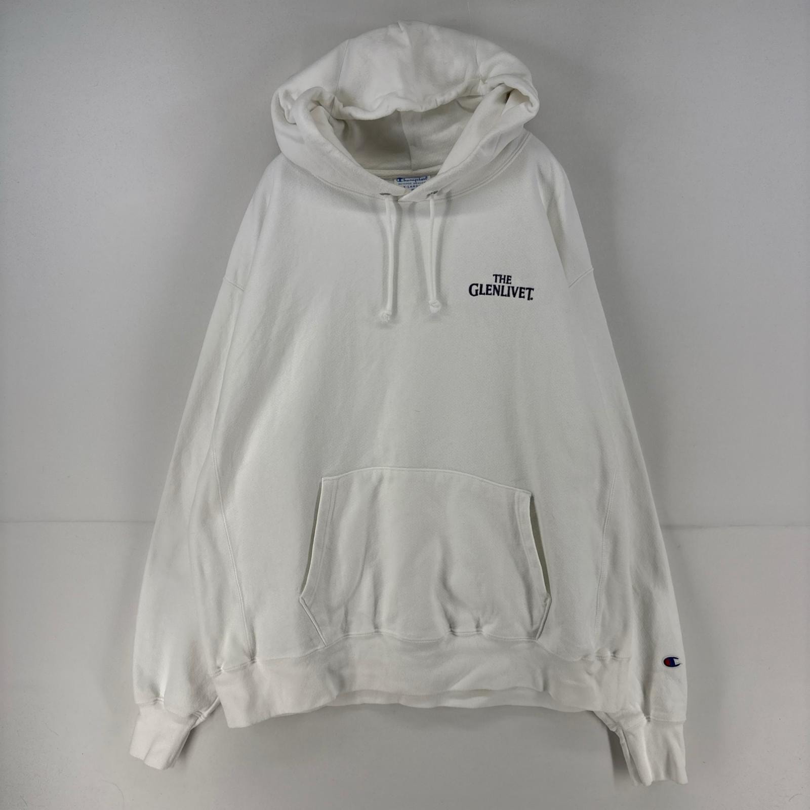 古着 チャンピオン Champion スウェット リバースウィーブ 刺繍 スウェット プルオーバー 大きいサイズ XL ホワイト メンズ