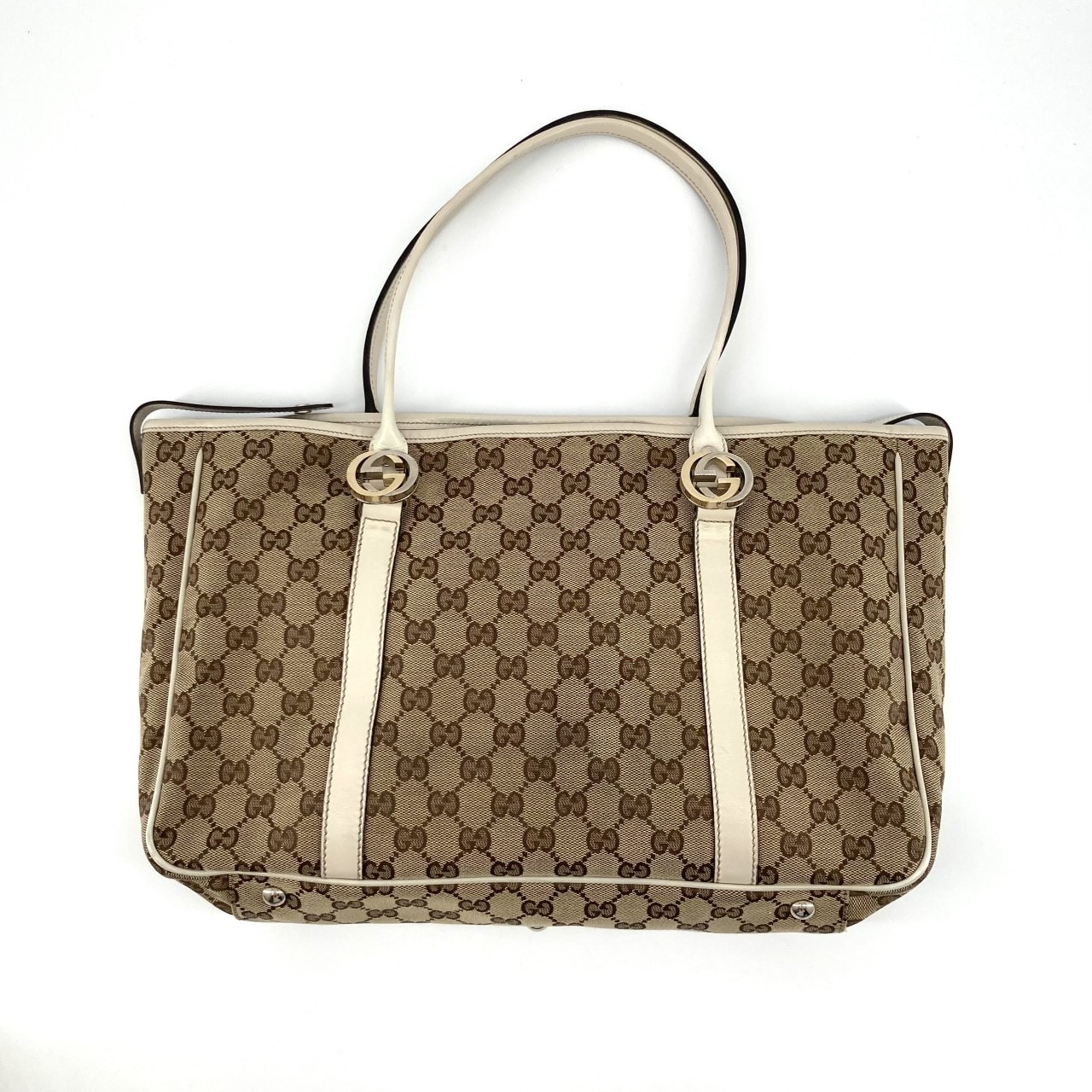 C (やや傷や汚れあり)】GUCCI（グッチ） GGツインズ キャンバス×レザー