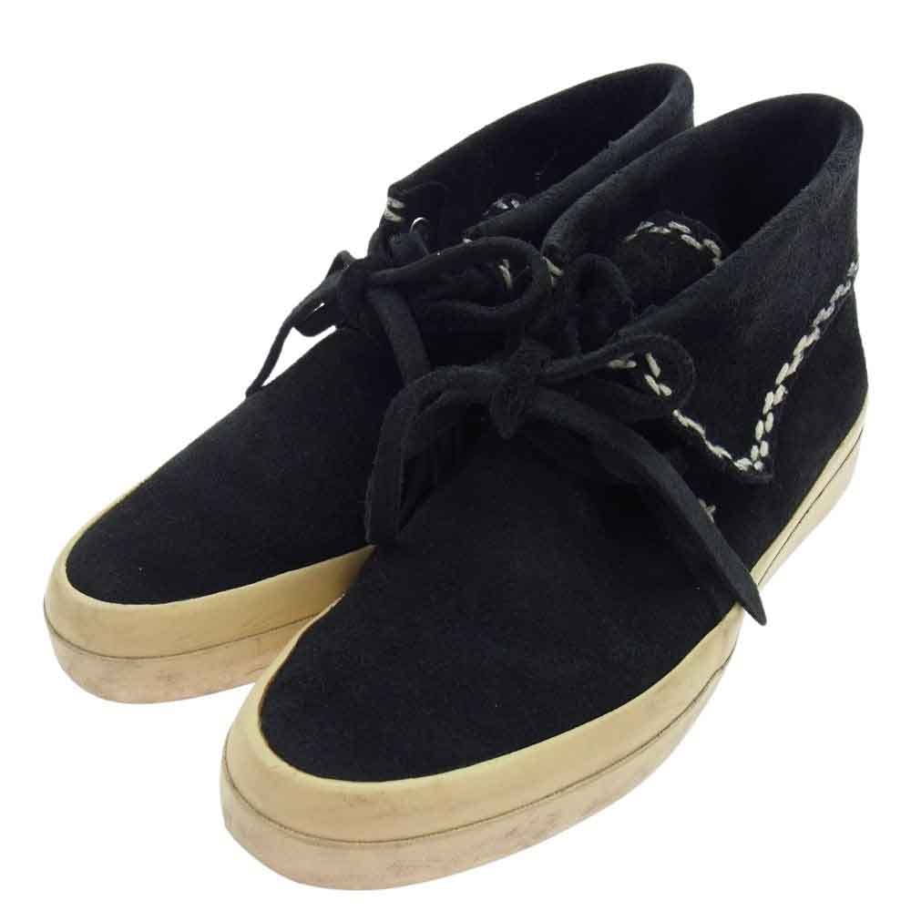 VISVIM ビズビム スニーカー FLYNT HI SASHIKO 刺し子 ハイカット スエード ブーツ ブラック系 US8【中古】
