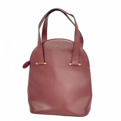 【6dd4843】カルティエ トートバッグ マスト レザー ボルドー ゴールド金具【中古】レディース