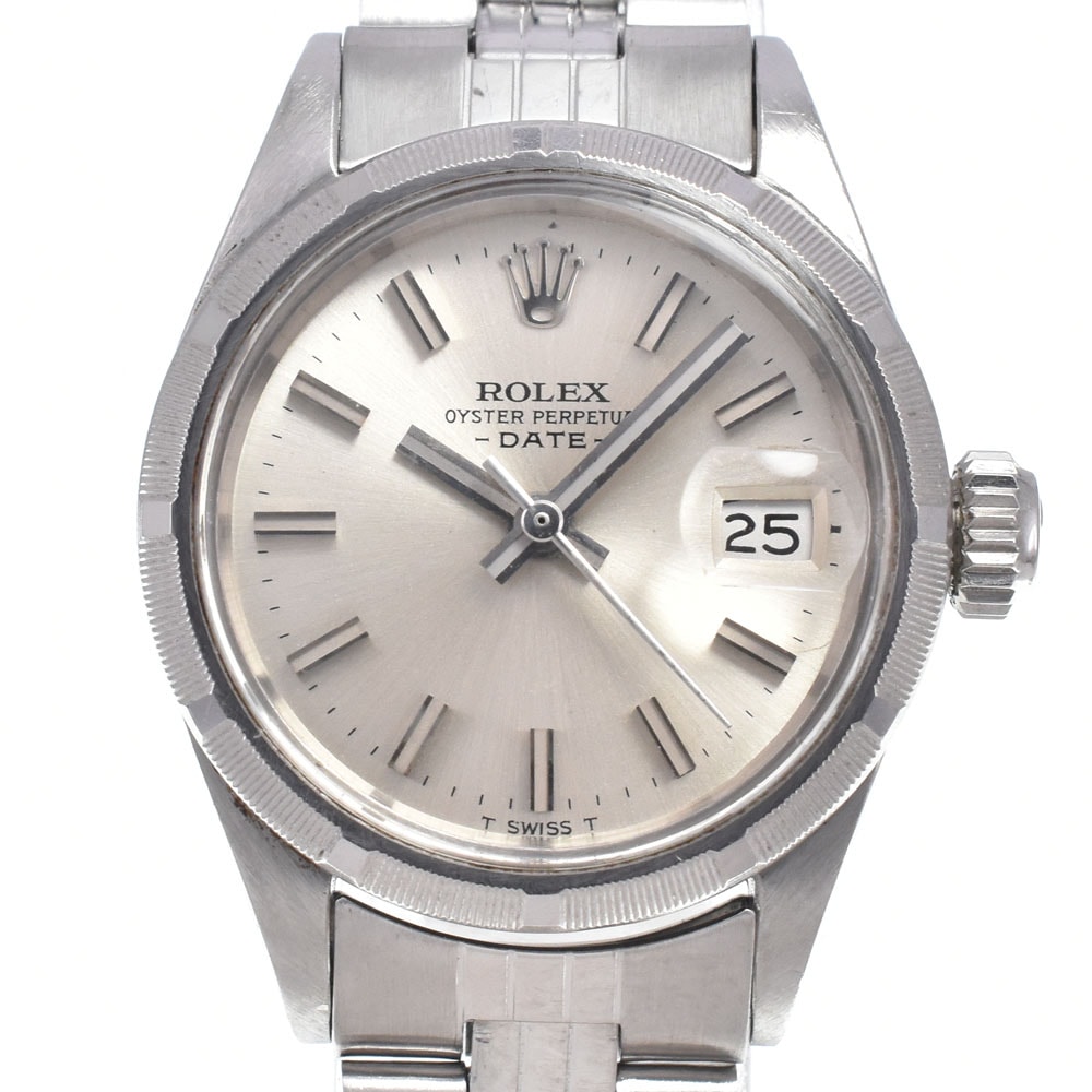 ロレックス ROLEX 6919 ヴィンテージ オイスターパーペチュアルデイト Cal.2030 シルバー 自動巻き レディース 良品 腕時計 R#148596