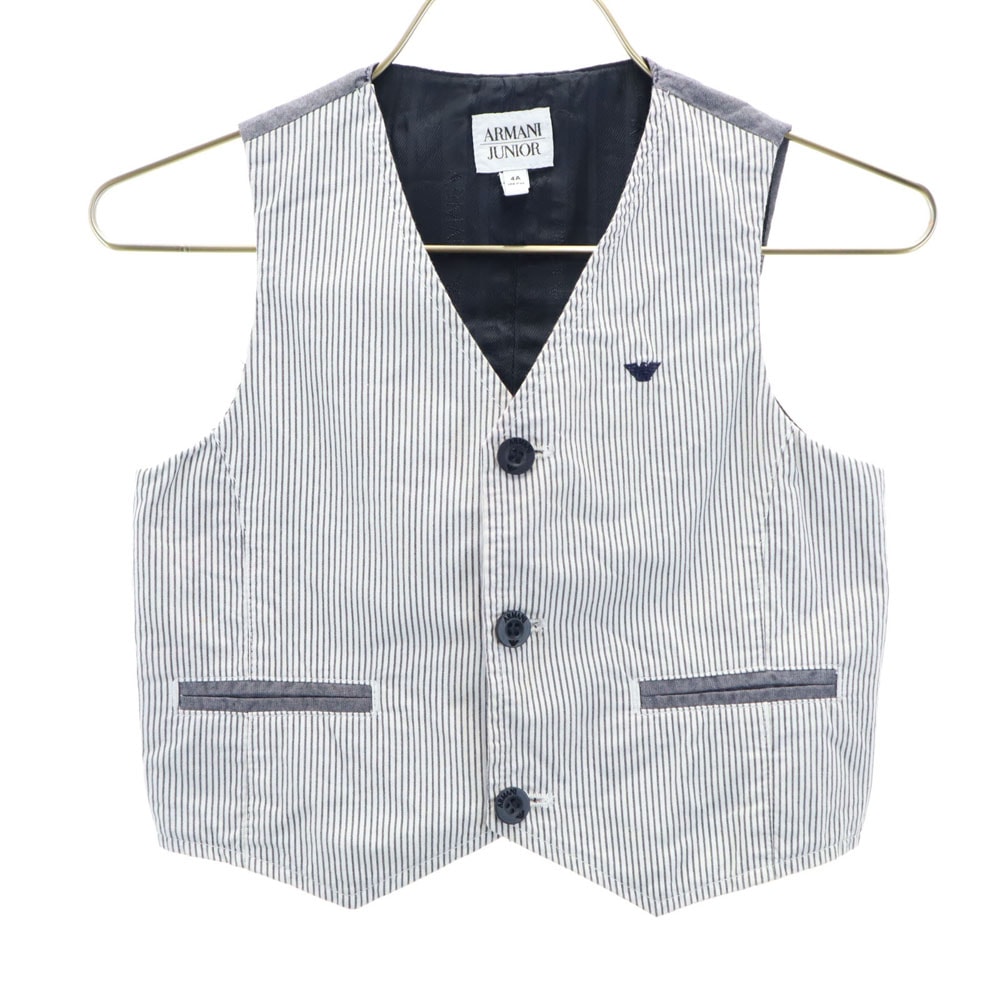 ARMANI JUNIOR アルマーニジュニア ストライプ柄 ジレベスト 4A ホワイト 他