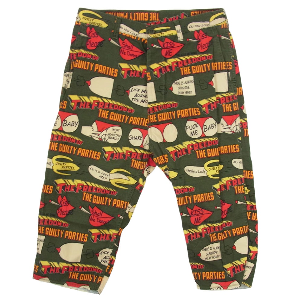 WACKO MARIA ワコマリア パンツ カットオフ 総柄 ワーク パンツ カーキ系 S【中古】