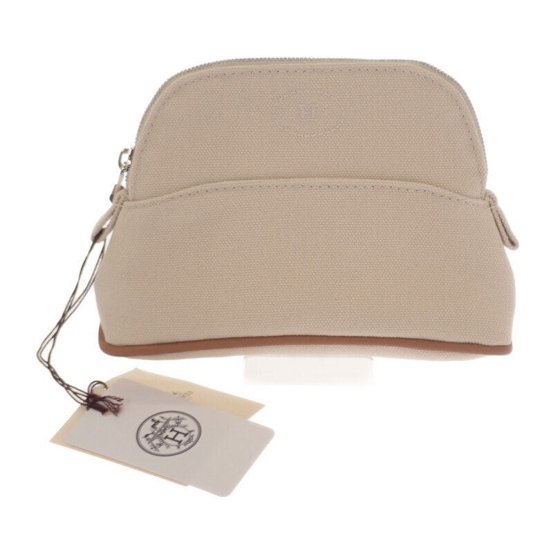 エルメス HERMES ボリード ミニミニ H103772M_01 ポーチ キャンバス ナチュラル アイボリー オレンジ レディース【中古】【Aランク】