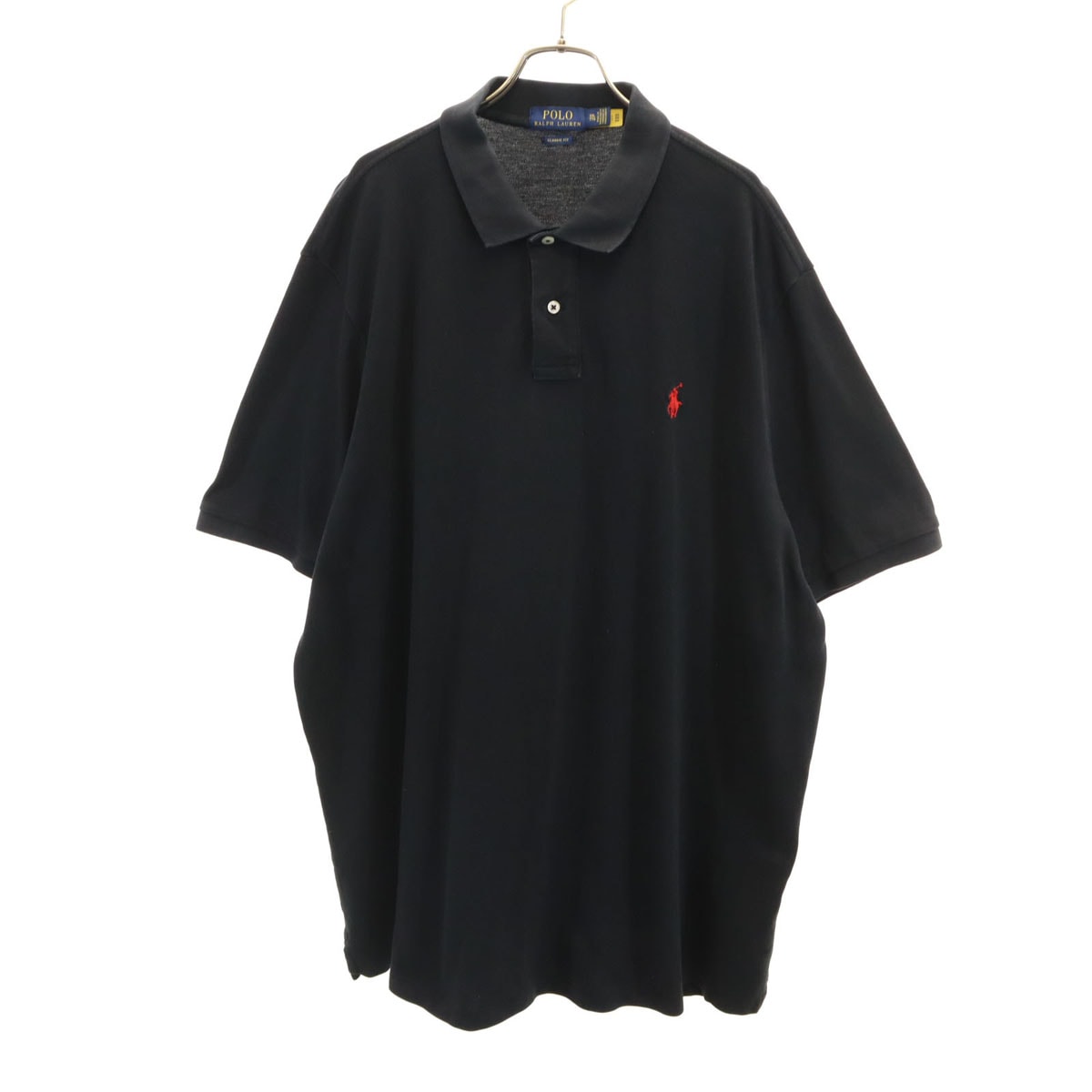 POLO RALPH LAUREN ポロラルフローレン 半袖 ポロシャツ XXL ブラック 鹿の子地 ビックサイズ
