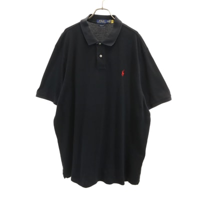 POLO RALPH LAUREN ポロラルフローレン 半袖 ポロシャツ XXL ブラック 鹿の子地 ビックサイズ