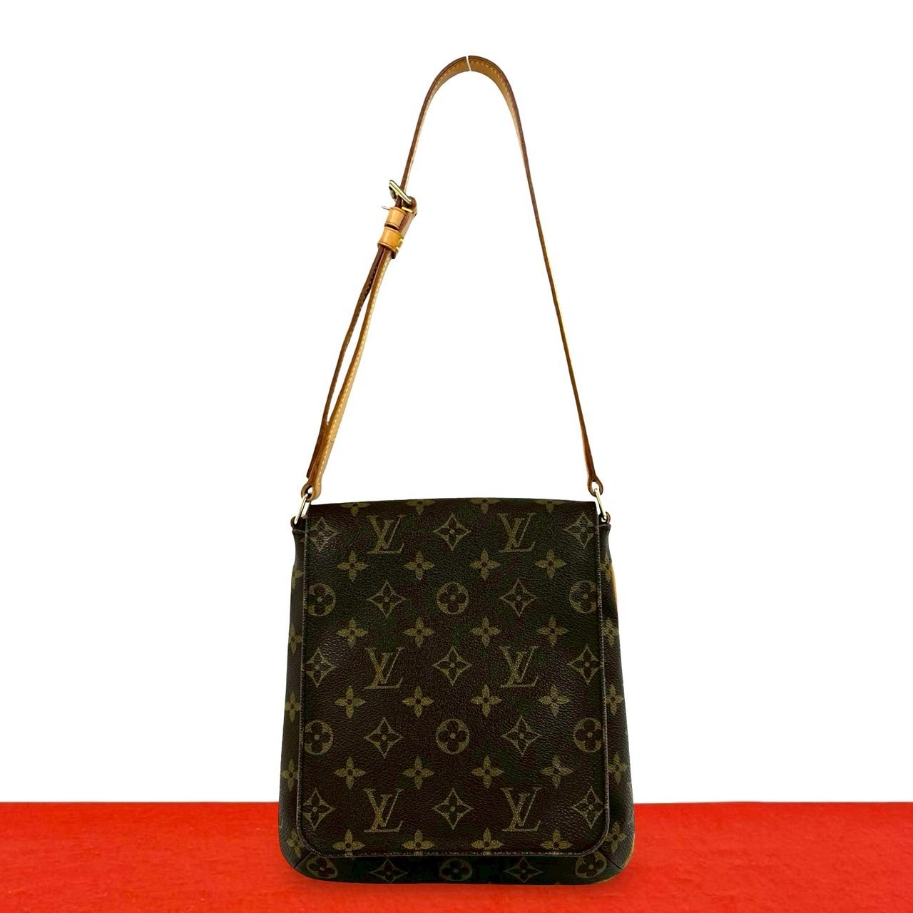 LOUIS VUITTON ルイヴィトン ミュゼットサルサ モノグラム レザー PVC ショルダーバッグ ブラウン
 05592