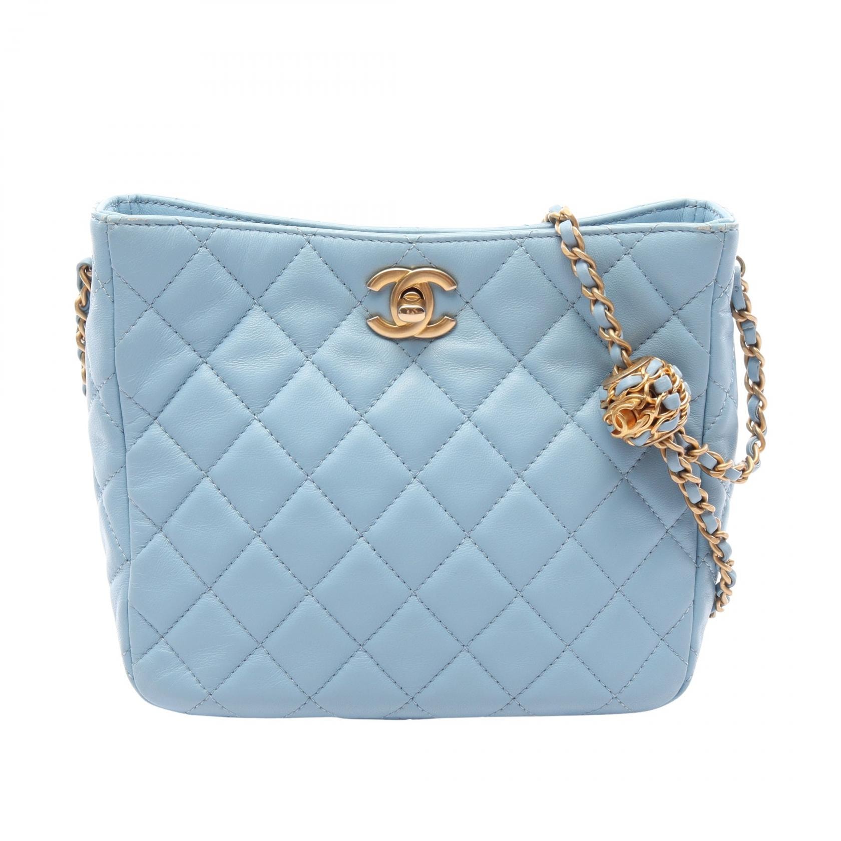 シャネル CHANEL マトラッセ スモール ホーボーバッグ ショルダーバッグ バッグ ラムスキン(羊革) レディース ブルー系 AS3259 【中古】