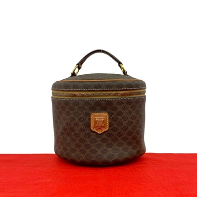 CELINE セリーヌ マカダム ブラゾン 柄 PVC レザー ハンドバッグ ブラウン
88822