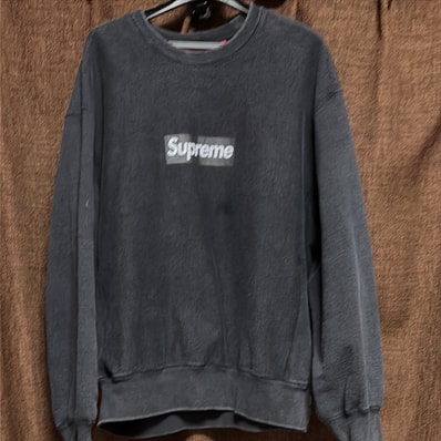 Supreme Washed Box Logo Crewneck "Black"