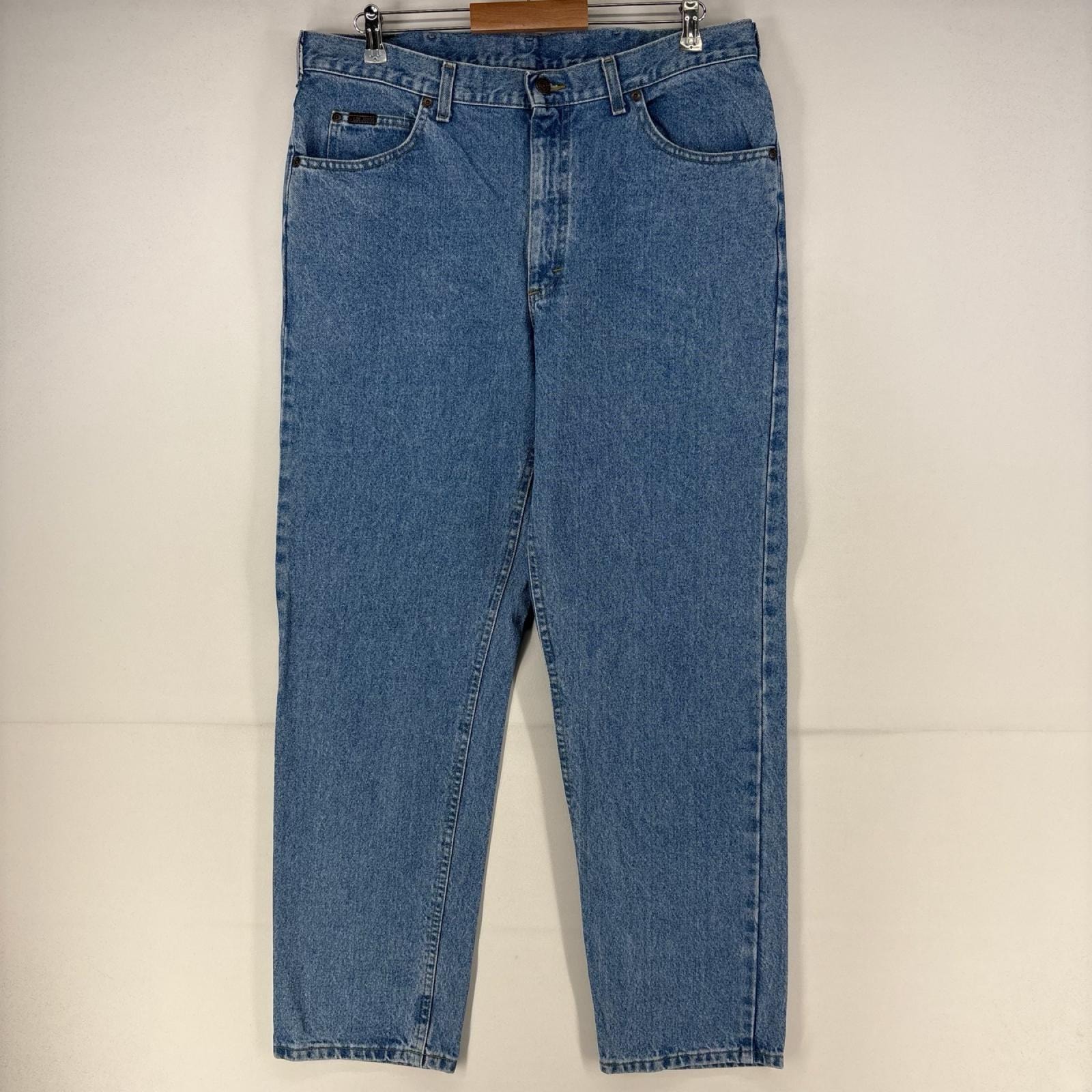 古着 90's/90年代 リー Lee USA製 デニム パンツ 5ポケット Lee Jeans ストレート ジップ 大きいサイズ w38 L32  ブルー メンズ