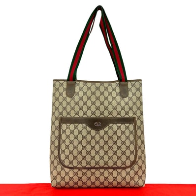 GUCCI グッチ シェリーライン GG ロゴ 金具 レザー PVC トートバッグ ブラウン
17716