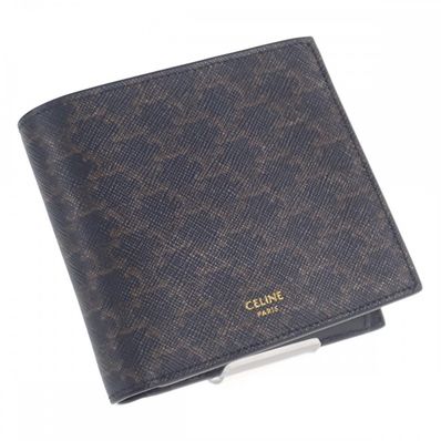 セリーヌ CELINE バイフォールド ウォレット 10C872BQB.38NO 二つ折り財布 トリオンフキャンバス ブラック レディース【中古】【Aランク】