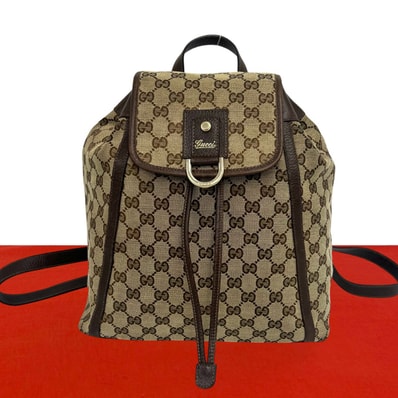 GUCCI グッチ アビー キャンバス レザー リュックサック ブラウン
03992