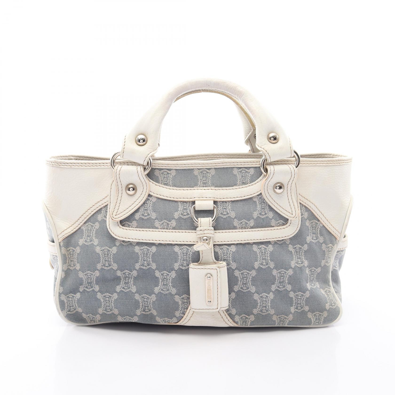 セリーヌ CELINE ブギーバッグ パリマカダム ハンドバッグ バッグ デニム レザー レディース ブルー系 / ホワイト系 【中古】