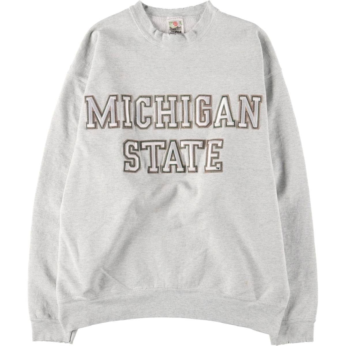 古着 90年代 フルーツオブザルーム FRUIT OF THE LOOM MICHIGAN STATE ミシガン州立大学 カレッジスウェットシャツ トレーナー USA製 メンズXL相当 ヴィンテージ/eaa526882