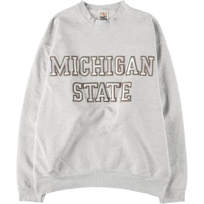 古着 90年代 フルーツオブザルーム FRUIT OF THE LOOM MICHIGAN STATE ミシガン州立大学 カレッジスウェットシャツ トレーナー USA製 メンズXL相当 ヴィンテージ/eaa526882