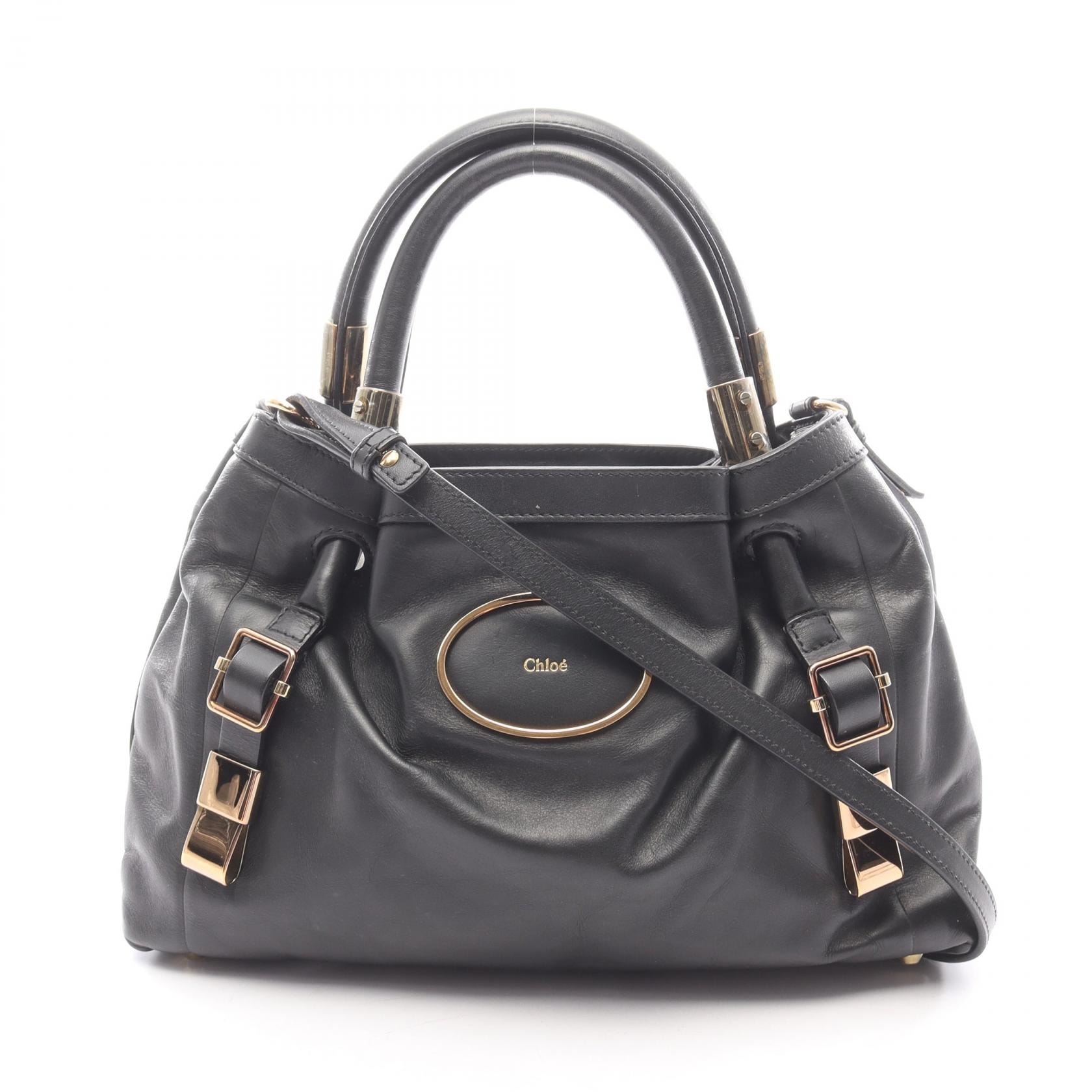 クロエ Chloe ヴィクトリア 2WAY ハンドバッグ バッグ レザー レディース ブラック系 【中古】